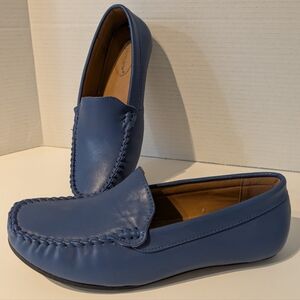 ComfortView Flats Sz.8 1/2 Blue‎ ManMade Materials Leather Look